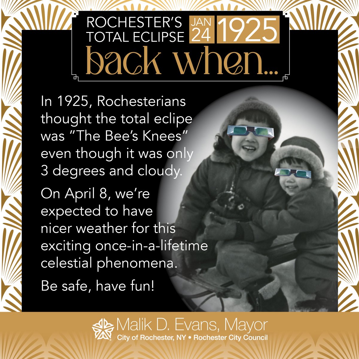 The last time Rochester witnessed a total solar eclipse was in 1925. Then as now, the anticipation was high and numerous events were organized to mark the occasion.#RochesterNY #SolarEclipse2024 #ThrowbackThursday