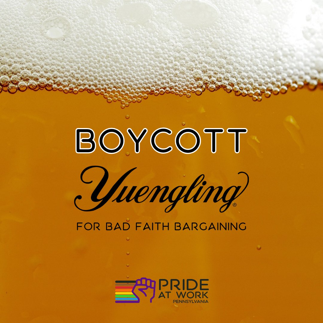 FYI, we're still boycotting Yuengling for their bad faith bargaining with @Teamsters ✊️✊🏽✊🏿 #1u #unions