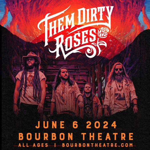 #Nebraska! We're coming to @bourbontheatre on THURSDAY, JUNE 6th! Tickets are available online now, and these will go fast... don't miss this one 🥀🤘 Tickets 🎟: bit.ly/ThemDirtyRoses… #themdirtyroses #lincoln #southernrockrevival #southernrock #LiveMusic #reddirt