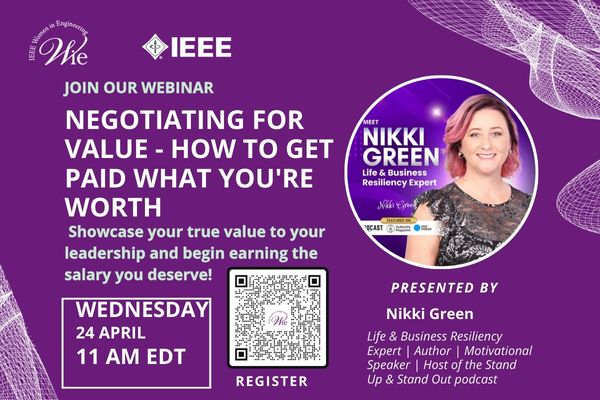 IEEE WIE is proud to announce its upcoming webinar: 'Negotiating For Value – How to Get Paid What You Are Worth - Showcase your true value to your leadership and begin earning the salary you deserve!' Register - bit.ly/43G9buU More info: wie.ieee.org/news-events/we…