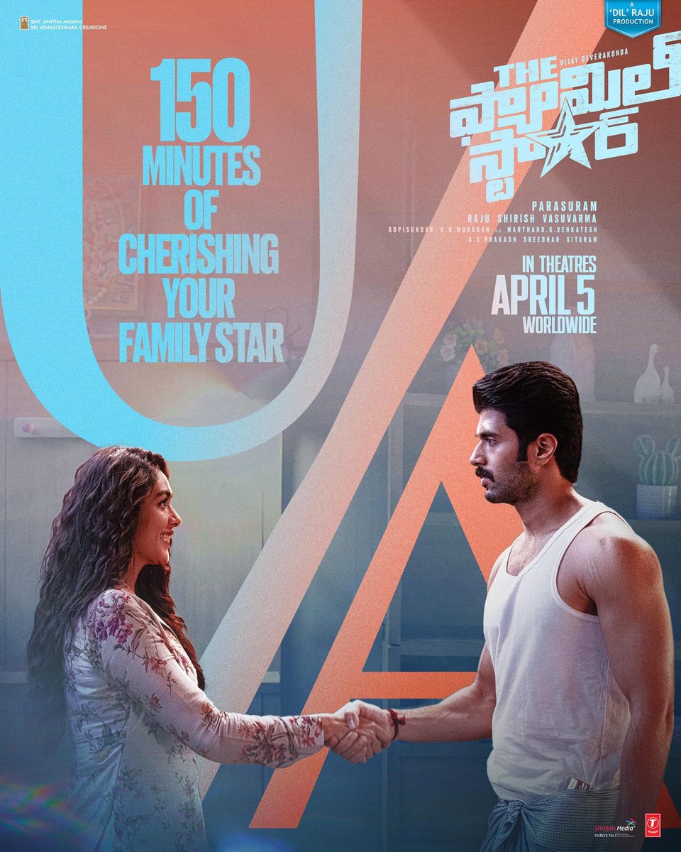 This summer, it is all about celebrating your FAMILY STAR ⭐️ #TheFamilyStar is coming with 150 minutes of WHOLESOME ENTERTAINMENT ✨ Grand release on April5 in #NatrajTheatre Bellary💥💥 Book your tickets now on @bookmyshow #TheFamilyStarOnApril5th