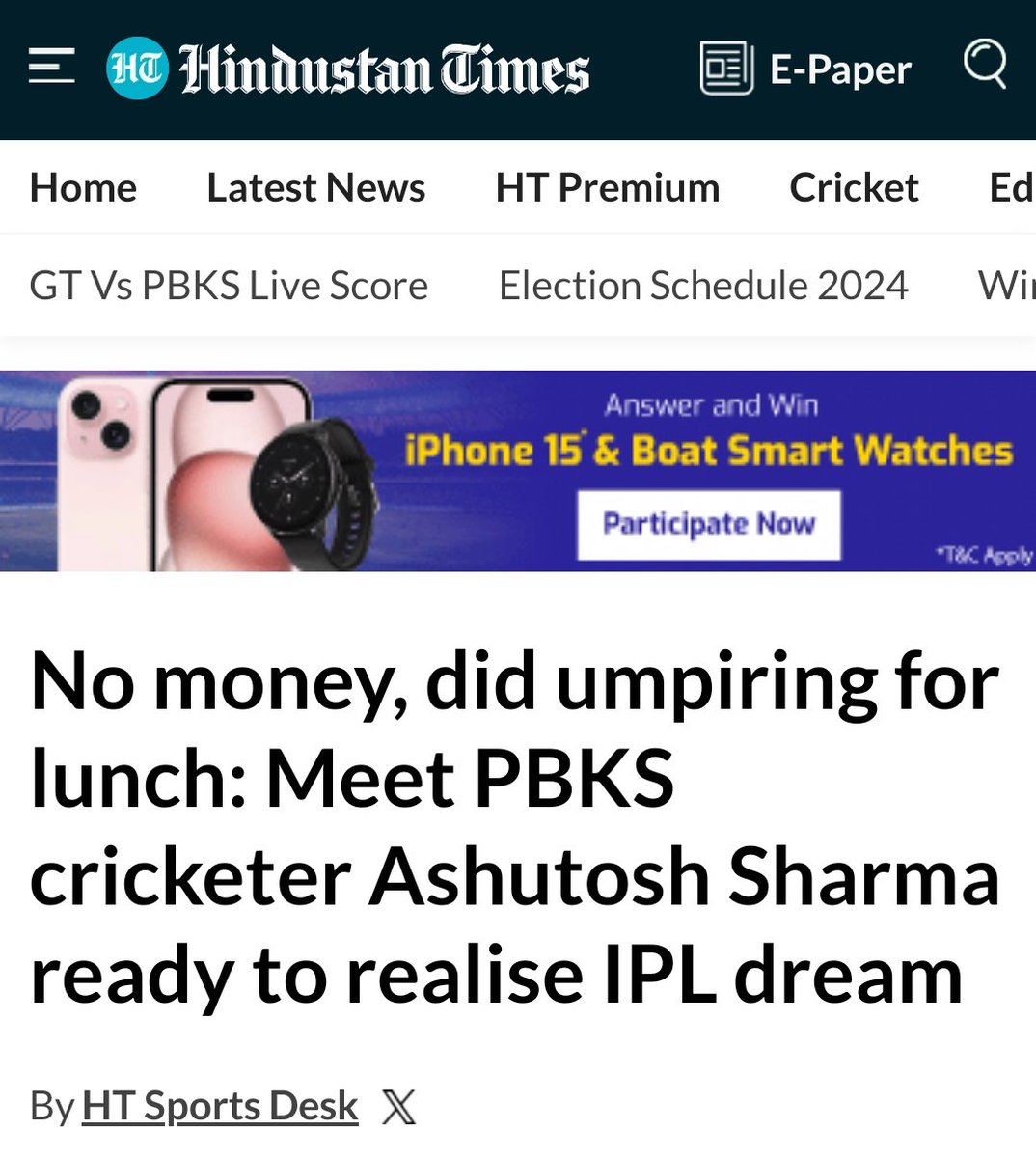 The journey of Ashutosh Sharma, the newest IPL sensation who made a heroic 31 off 17 on his IPL debut for PBKS is fascinating! 'When I left home, I did not have enough money. I used to go to a camp and I started umpiring in matches to afford lunch.' Played! Champ 🫡 #GTvsPBKS
