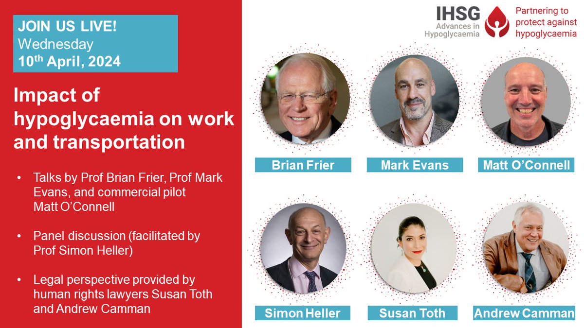 IHSGonline (@ihsgonline) on Twitter photo After the talks, our speakers will be joined by lawyers Susan Toth and Andrew Camman, to discuss how #hypoglycaemia is integrated within the law (facilitated by <a href="/simonrheller/">Simon Heller</a>). Join us to learn more!
Register here: cvent.me/EMyvBl (2/2) After the talks, our speakers will be joined by lawyers Susan Toth and Andrew Camman, to discuss how #hypoglycaemia is integrated within the law (facilitated by <a href="/simonrheller/">Simon Heller</a>). Join us to learn more!
Register here: cvent.me/EMyvBl (2/2)