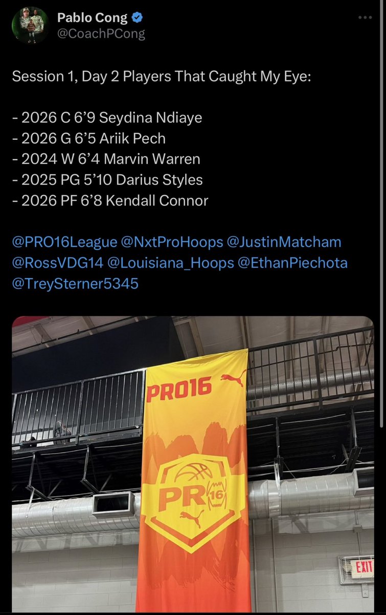 Congratulations to Darius Styles Jr. @headbussa_Lo for being acknowledged in the Puma Session 1. Colleges keep your 👀on this kid. @PRO16League @NxtProHoops @JustinMatcham @EthanPiechota @RossVDG14 @Louisiana_Hoops @TreySterner5345 @ArcherMBB @CoachStroud3
