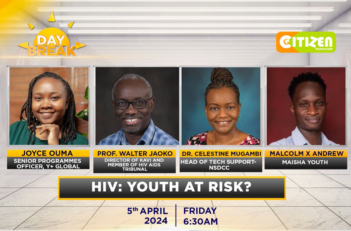 Good evening ops!! Good morning, early risers! Join us bright and early tomorrow at 6:30 AM on Citizen TV Kenya for an empowering discussion on youth matters. Let's come together and make our voices heard on #CitizenDayBreak. Don't miss out! #YouthNaPlan #MaishaYouth