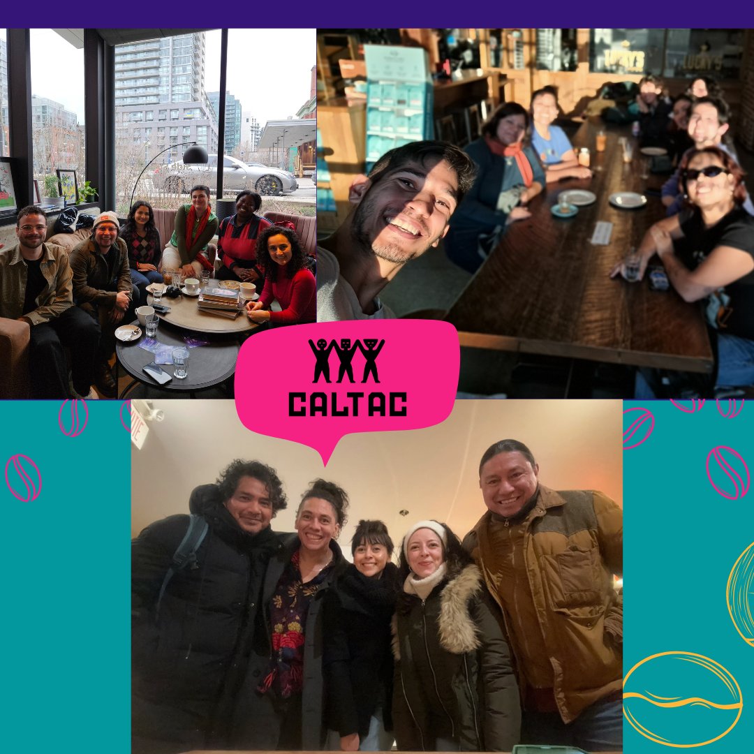 We kicked off spring with beautiful and sunny Café con Chisme gatherings in Toronto (top left), Vancouver (top right) and Montreal (bottom)! 🌸☕️ Muchisimas gracias to our amazing hosts in each city, respectively: B'atz' Recinos, Marco Esccer and Carlos Rivera Martinez!