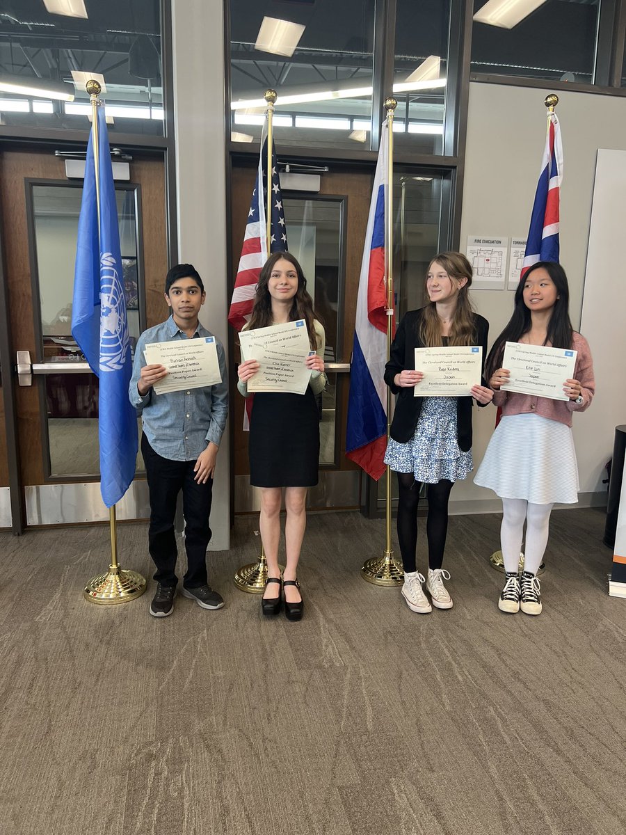 Nick Markijohn (@markijohnmms) on Twitter photo Here are the Spring <a href="/CleWorldAffairs/">CCWA</a> Jr. Model UN Conference award winners from <a href="/MentorMemorial/">Ericka Blackburn</a>! <a href="/MentorModelUN/">Mentor High Model UN</a> Here are the Spring <a href="/CleWorldAffairs/">CCWA</a> Jr. Model UN Conference award winners from <a href="/MentorMemorial/">Ericka Blackburn</a>! <a href="/MentorModelUN/">Mentor High Model UN</a>