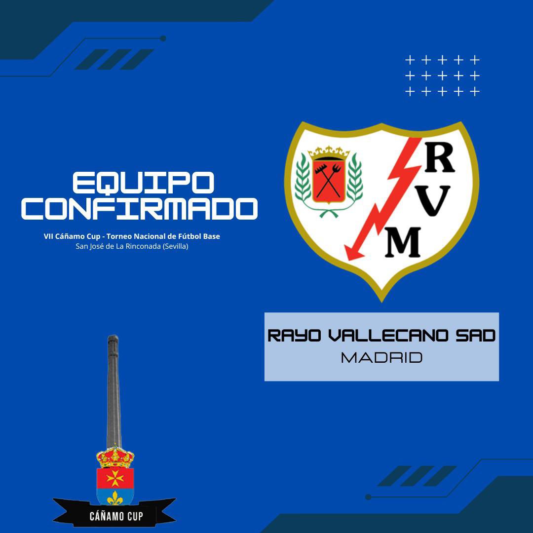 🏆VII EDICIÓN CÁÑAMO CUP🏆

Presentamos los primeros clubes confirmados para esta edición de la Cáñamo Cup. En primer lugar, desde Madrid, llega el RAYO VALLECANO SAD ⚽️💙

#VIICañamoCUP