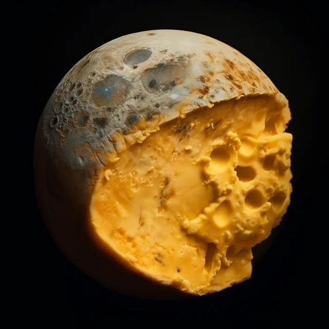 The moon is made of CHEDDA
