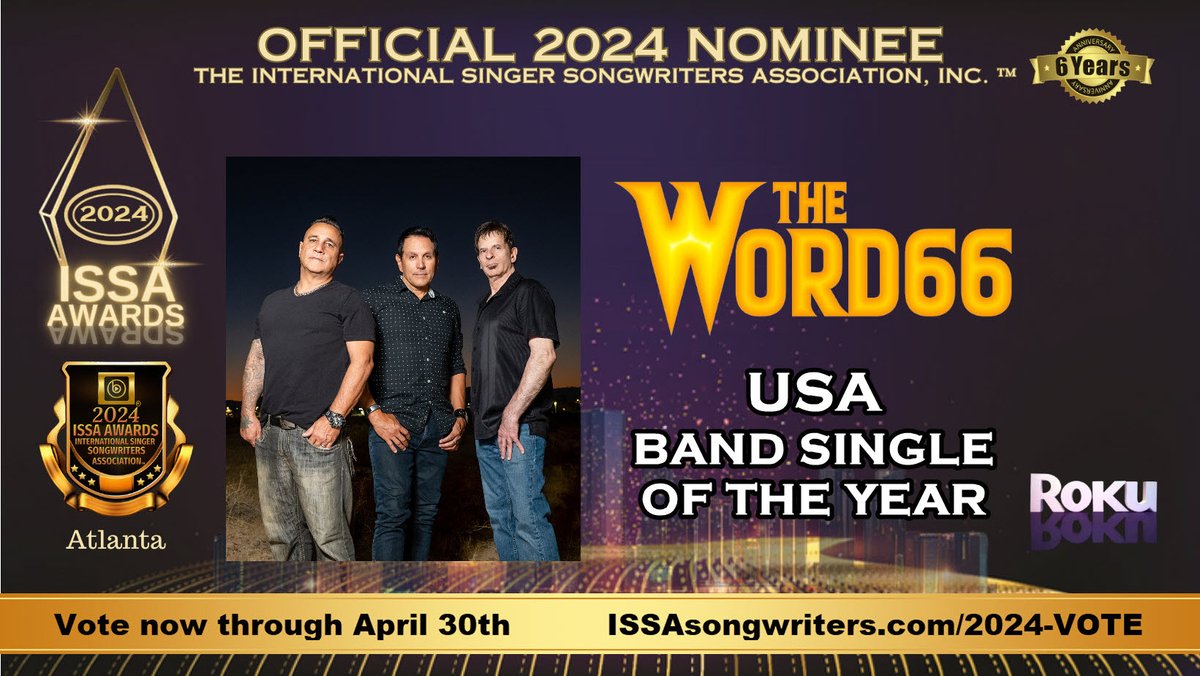 Voting is open. Please take a moment to vote for Band of the year & band single of the year. Thank you @TWord66 ISSAsongwriters.com/2024-vote