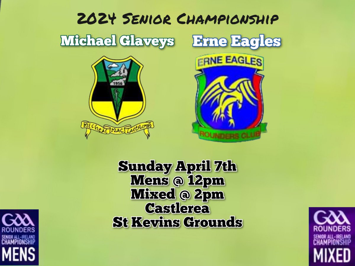 Championship 2024 is up and running this weekend and oh lordy how we have missed it. Representing Connacht this weekend is @MGlaveysrounder they take on @erneeagles of cavan, Men are up first followed by the mixed,sure to be two lively games. @GAARoundersoffi @RoscommonGAA