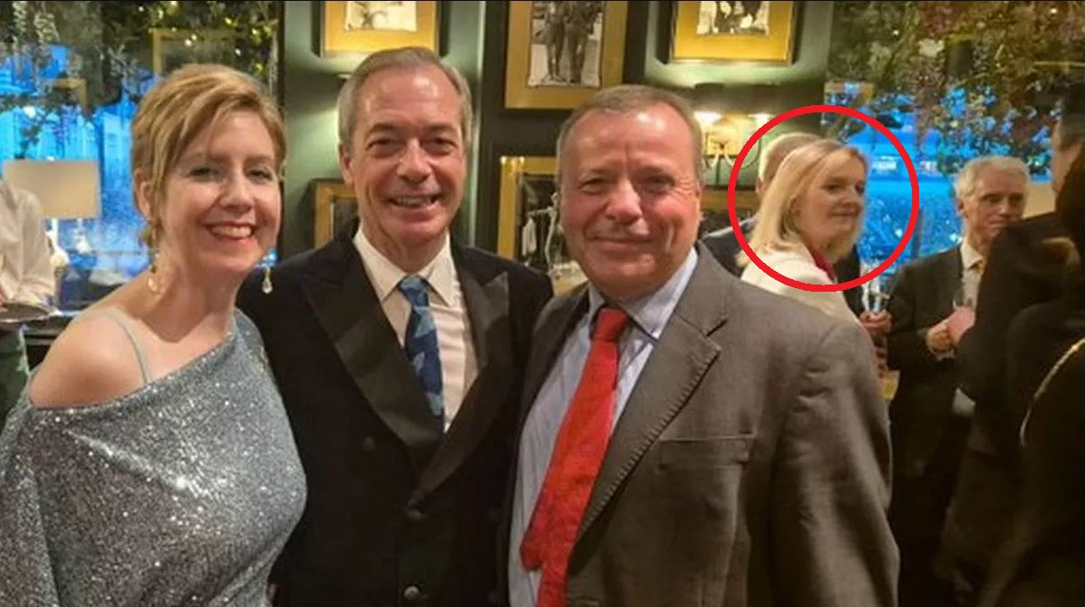 Guests at Nigel Farage's 60th birthday party include former Prime Minister Liz Truss. She couldn't stay long – force of habit