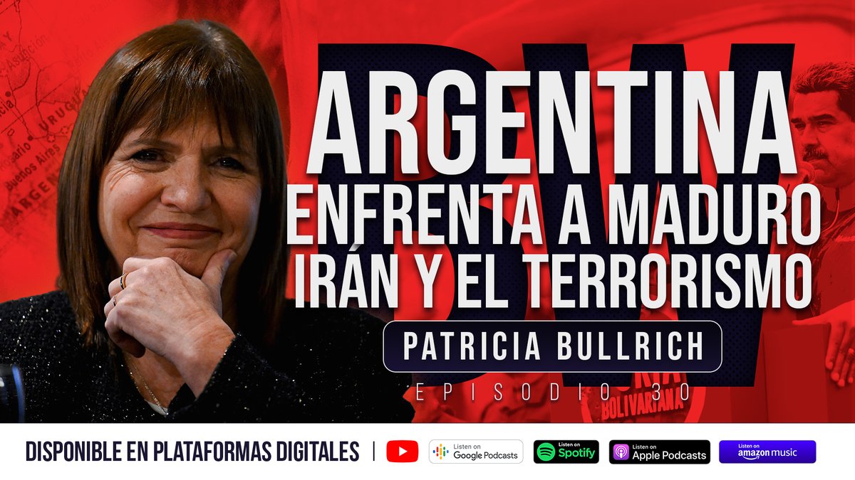 🚨EN EXCLUSIVA | Patricia Bullrich, Ministra de Seguridad de Argentina, estuvo con nosotros en #BorderWarsPodcast para contarnos como Argentina está enfrentando los ataques de la Dictadura de Maduro, Irán y el Terrorismo en Latinoamérica.

📲YouTube: bit.ly/BWPEP30