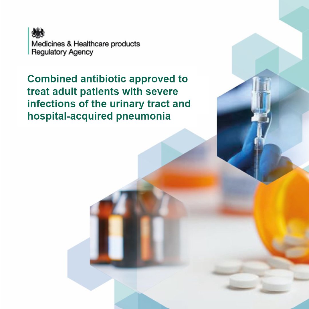 📢 We've approved the combined antibiotic cefepime/enmetazobactam (Exblifep 2 g/0.5 g powder for concentrate for solution for infusion) to treat adult patients with complicated infections of the urinary tract and certain types of pneumonia. 🔗 bit.ly/3VMmw2R