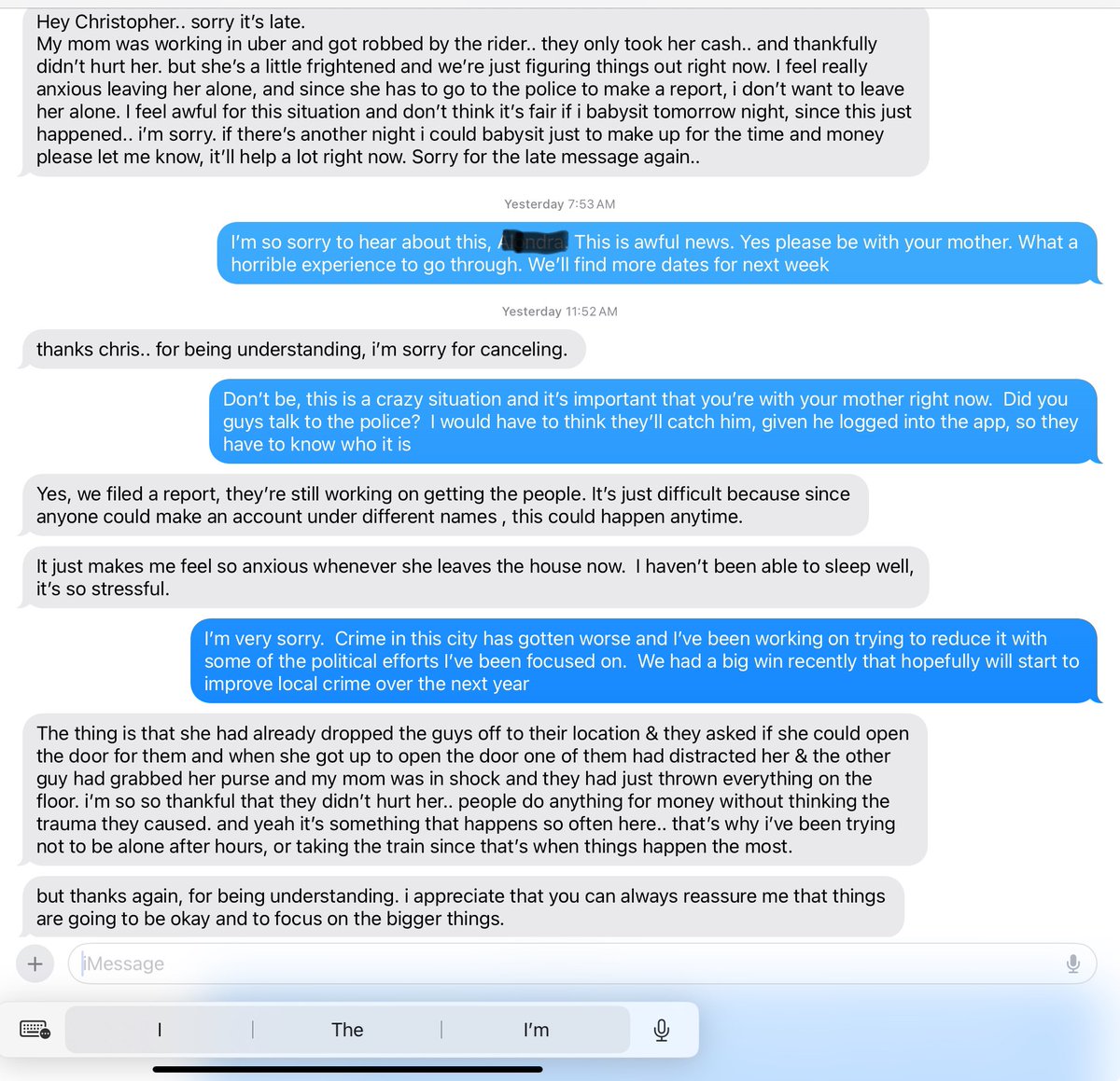 Christopher Deutsch (@chris_deutsch) on Twitter photo In the wake of a monumental win for Chicago safety with <a href="/EileenCookCnty/">Eileen O’Neill Burke</a> earning the Democratic nomination for Cook County States Attorney, I would like to share a few run-ins I’ve had with Chicago’s crime epidemic
#1 Our babysitter’s mother was robbed while driving for @uber In the wake of a monumental win for Chicago safety with <a href="/EileenCookCnty/">Eileen O’Neill Burke</a> earning the Democratic nomination for Cook County States Attorney, I would like to share a few run-ins I’ve had with Chicago’s crime epidemic
#1 Our babysitter’s mother was robbed while driving for @uber