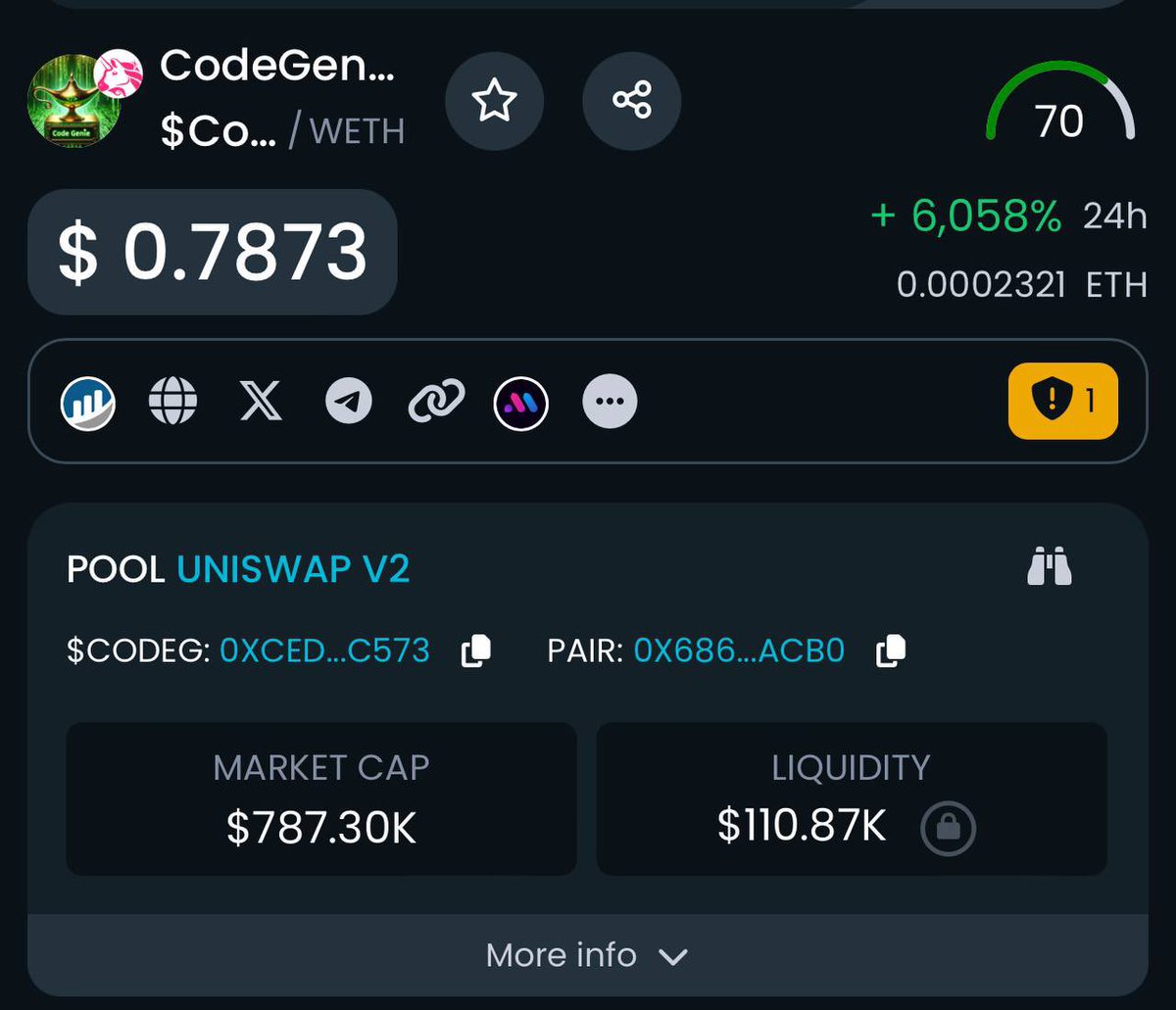 codegenieErc's tweet photo. Dextool updated 

https://t.co/kCe7MUn9yt https://t.co/sByVnugd7C