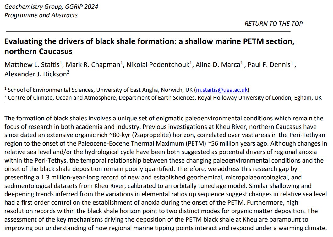 Interested in the origins of #blackshales and shelfal responses to #PETM abrupt warming? Come along to my #GGRiP24 talk on 11th April to find out more!!! 🌊🌦️🪨🐚 @Alexjdicksons @ueaenv @RHULEarthSci