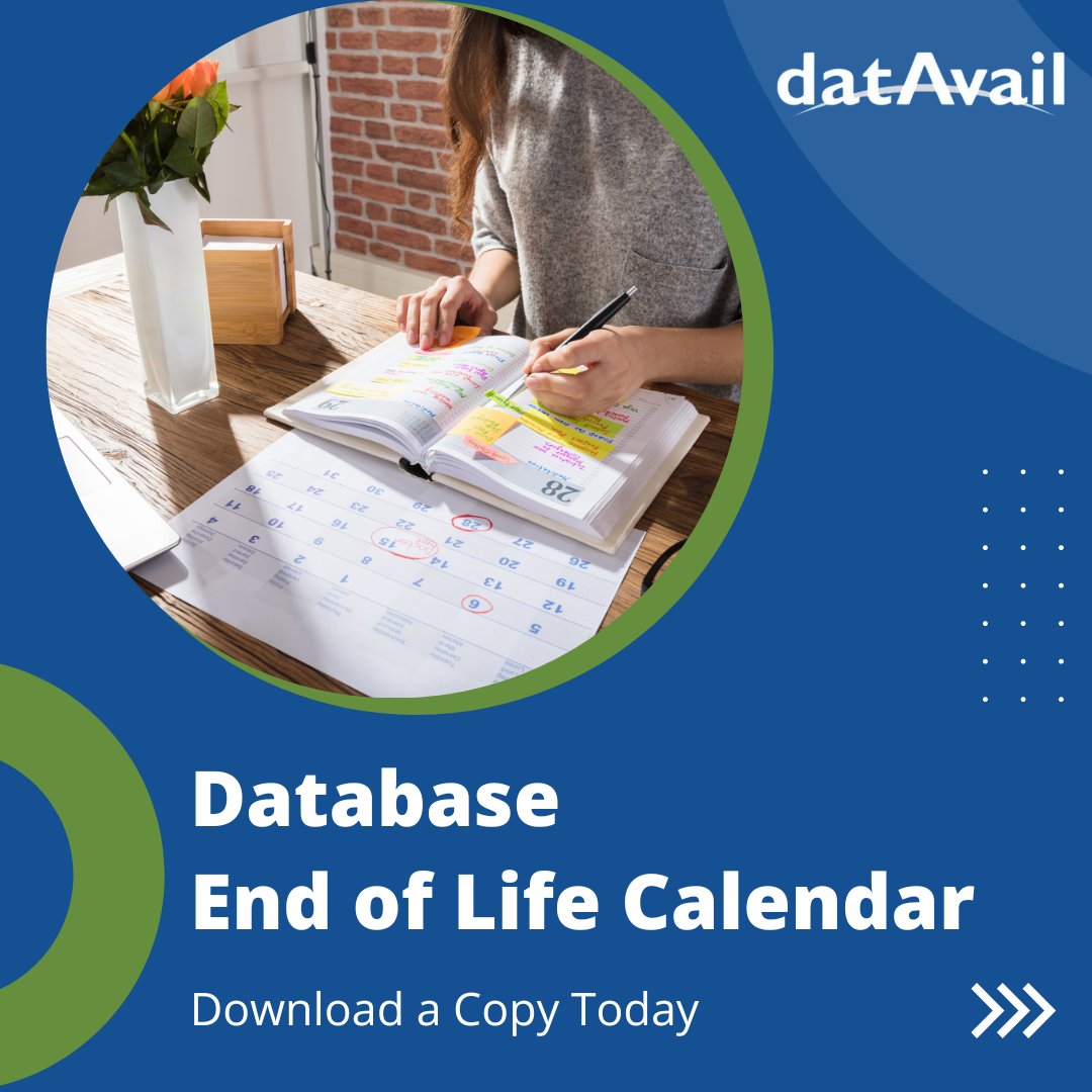 Planning database migrations and upgrades? This infographic calendar shows end-of-life dates for popular databases like MySQL, PostgreSQL, MongoDB, and more. bit.ly/42Th53S #database #databasemanagement #mysql #postgresql #mongodb #databasemigration #databasesupport