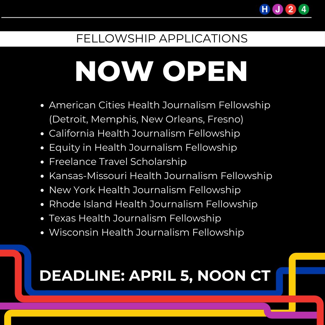 Fellowship applications to attend Health Journalism 2024 in NYC this June are now open! For more info and to apply, visit: healthjournalism.org/fellowships/