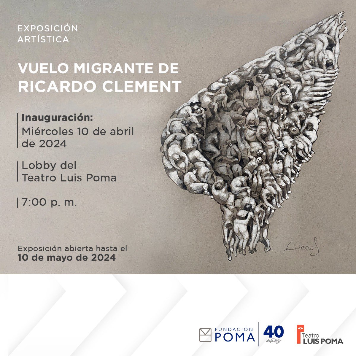dinosafie's tweet photo. Amigos me regalan un RT para un GRAN artista Salvadoreño? Este próximo Miércoles 10 de Abril los esperamos en el lobby del teatro Poma con la exposición vuelo migrante de Ricardo Clement! 

Ayúdenme a regar la voz y apoyar el arte🙏 https://t.co/7is5aPTNBT
