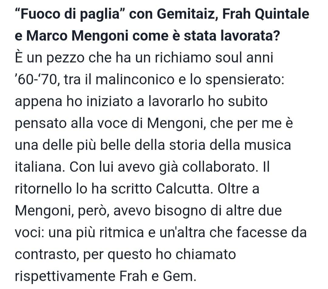 Le parole di MACE su Fuoco di Paglia, in uscita stanotte! 🔥

#MarcoMengoni #Gemitaiz #Mace #FrahQuintale #MENGONIGRAM