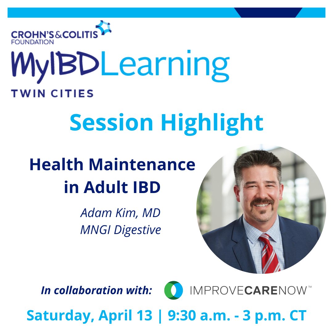 Learn more about Healthcare Maintenance for adults with IBD at our Patient & Caregiver Education Conference on April 13! Sign up to join us at our upcoming #MyIBDLearning program here: crohnscolitisfoundation.org/myibdlearning/…