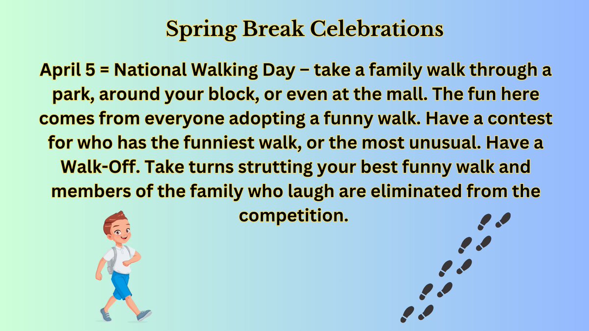 ExploreColorCr8's tweet image. A day early so you can plan ahead to celebrate National Walking Day with your family.  #NationalWalkingDay #FamilyActivities