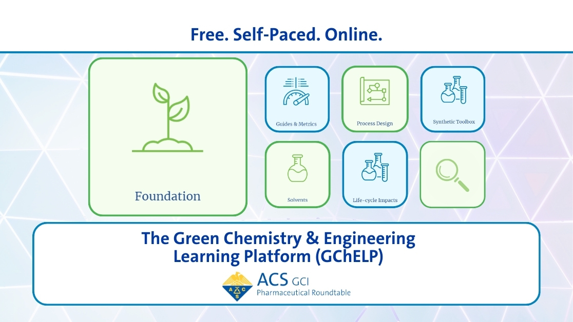 New to green chemistry? Start with the free, online “Foundation” course on GChELP from the GCI Pharmaceutical Roundtable. Perfect for grad students & professional chemists alike. Dive in and learn at your own pace! brnw.ch/21wIw8p #GreenChemistry #ChemistryEducation