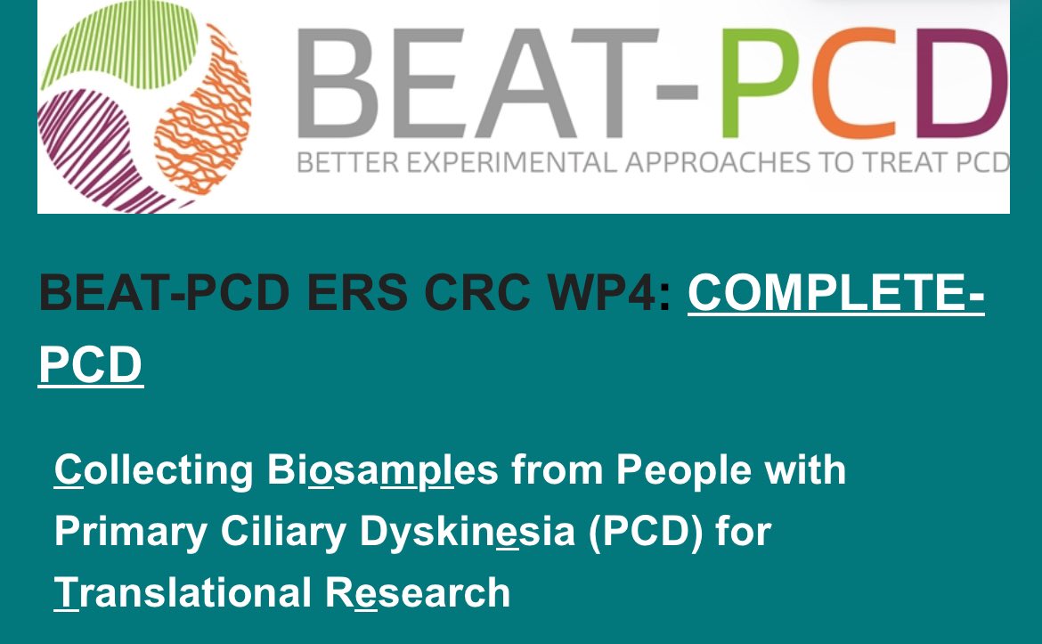 The BEAT-PCD Biobank Project survey will close next week so please register your interest to get involved forms.office.com/e/58eLYJeqed