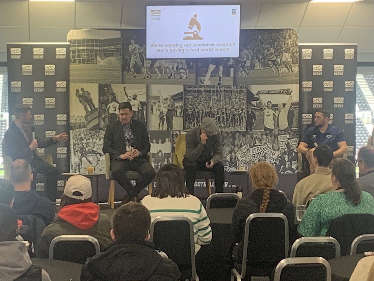 An excellent afternoon with our 2024 applicants at @dcfcofficial with a Q&A with Paul Warne, Stephen Pearce, @WashingtonConor and @laurenasquith, all marshalled by @OwenBradley - and a great chance for us to spend time with our prospective new students and answer queries….