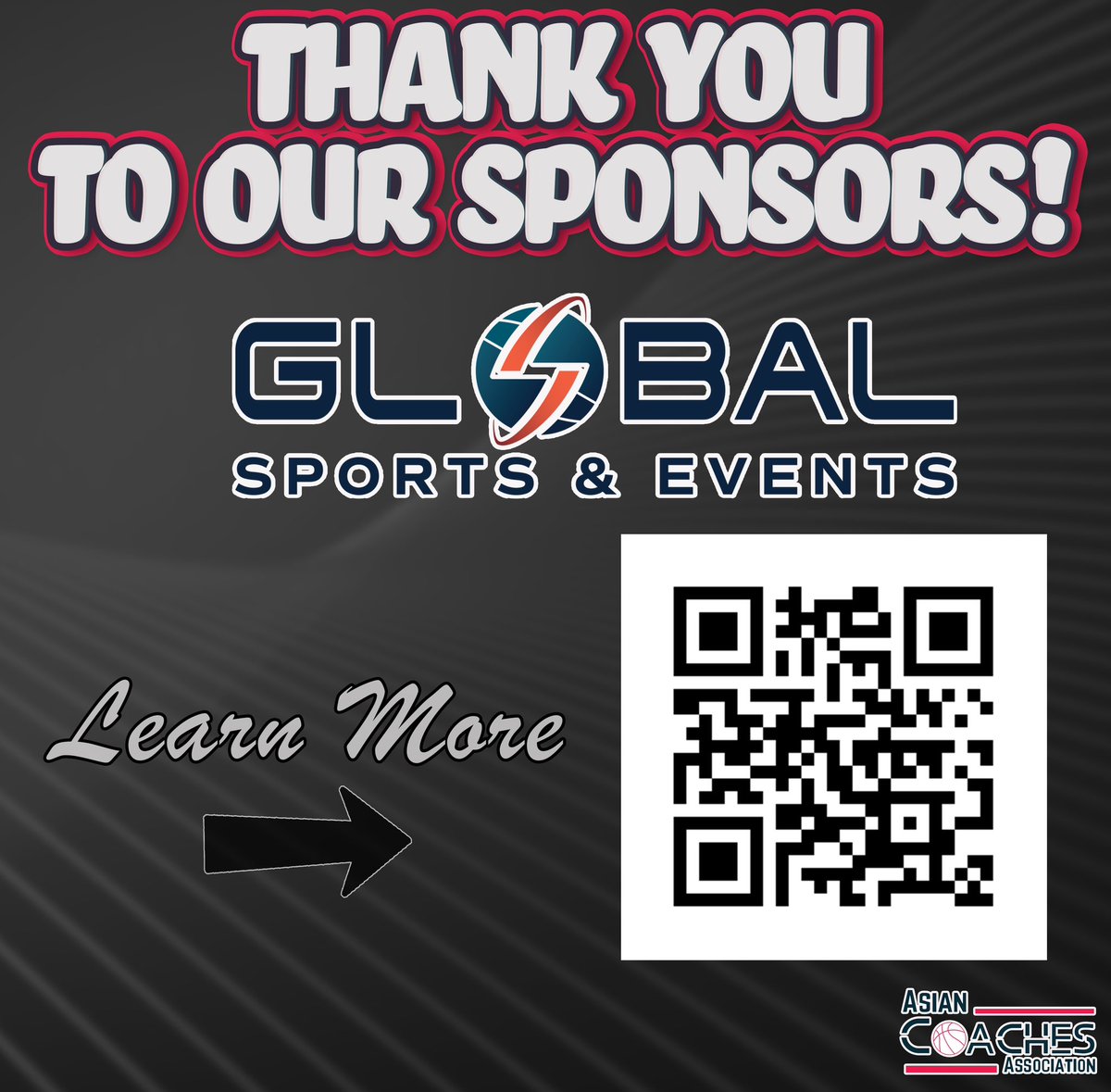 💥Thank you to Our Sponsors - Global Sports and Events💥 @globalsande is the leader in producing unique events and experiences to develop athletes inside and outside of sports. Can’t wait to see everyone soon! #AsianCoaches #AsianCoachesAssociation