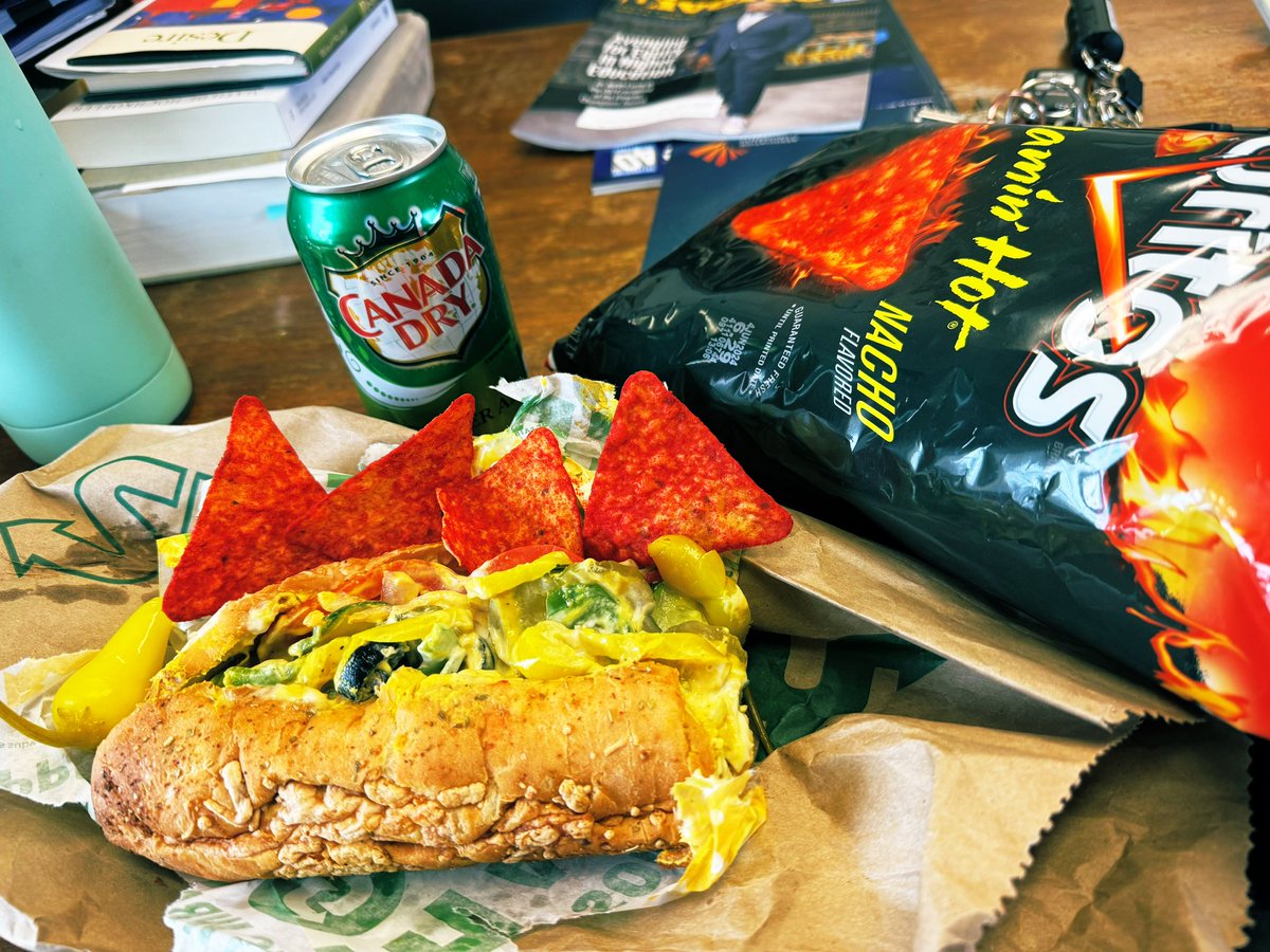 Whatever your thoughts regarding fast food…just know, in a pinch, they’re delivering standards and goodness. Thank you @SUBWAY , properly tricked out with @Doritos @FNOdorito @CanadaDry #publife #foodie #fastfood