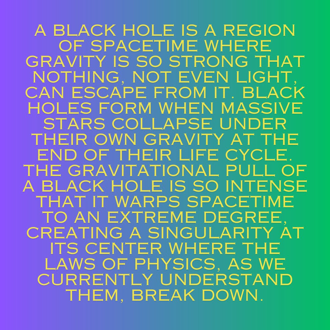 WHAT IS A BLACK HOLE, AND HOW DOES GRAVITY RELATE TO IT?

FOR MORE INFORMATION ➡️ humanityuapd.com/gravity-in-the…

#BlackHole #GravityPhenomenon #CosmicSingularity #SpacetimeCurvature #AstrophysicalWonders #GravityMystery #Science #GravitationalCollapse #StellarEvolution #CosmicPhenomena