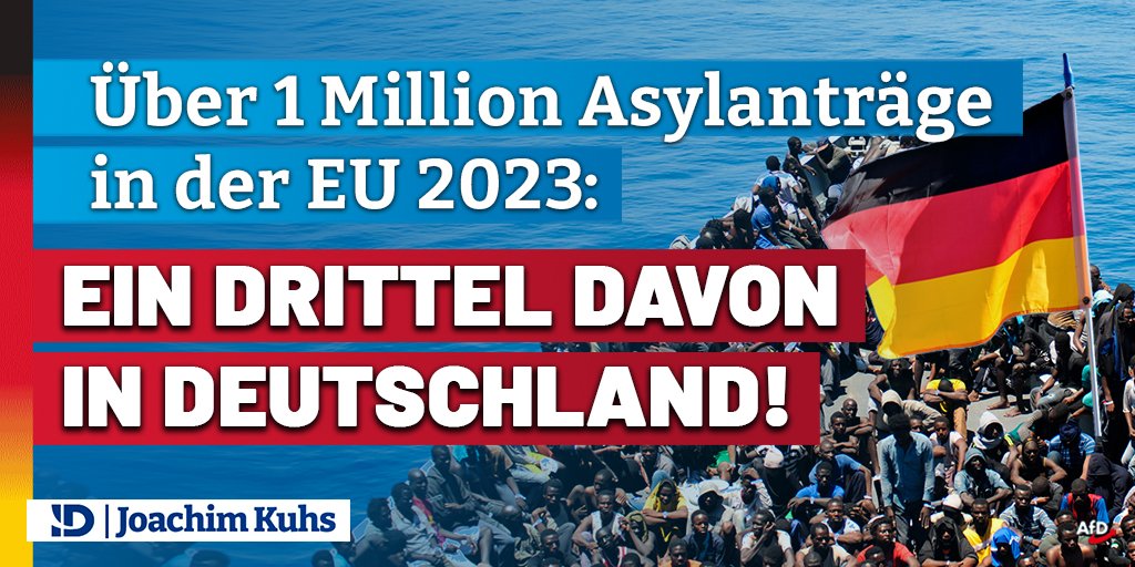 Über 1 Million Asylanträge in der EU 2023: Ein Drittel davon in Deutschland! #IDGroup facebook.com/joachimkuhs/po…