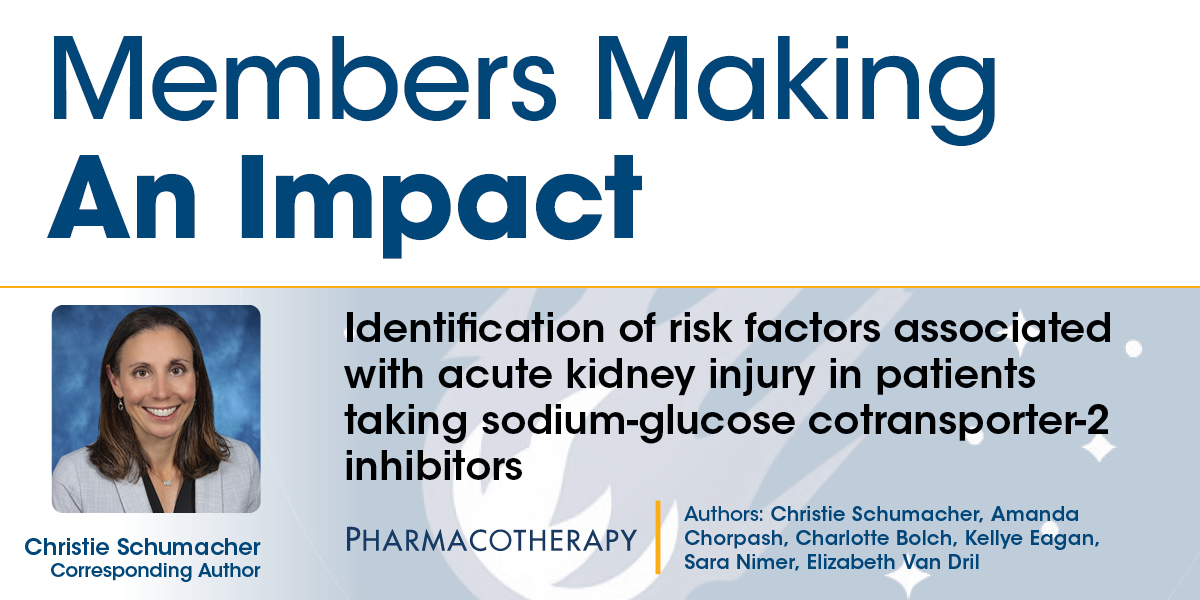 Congratulations to ACCP member Christie Schumacher and co-authors on the recent publication of their article in Pharmacotherapy! Access the abstract and/or article here: ow.ly/uS0J50R5IVq @PharmacoJournal @CSchumacher42 #MakingAnImpact #TwitteRx #ACCP