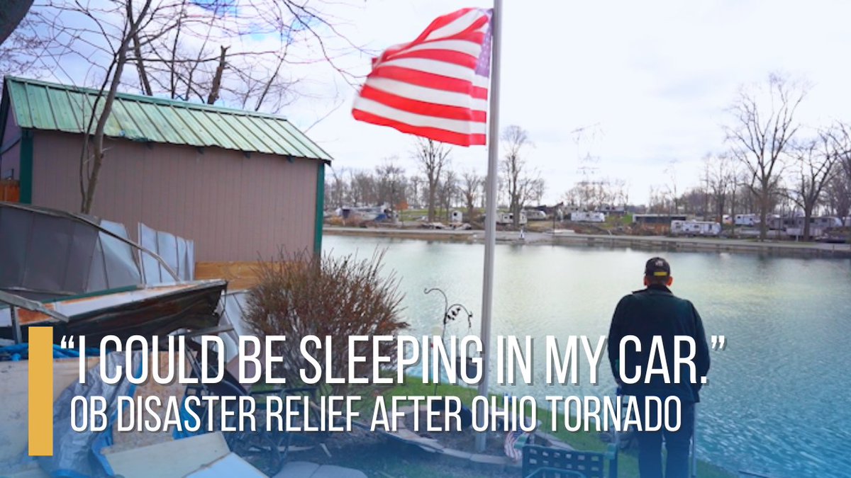 Robert feels blessed to be alive. A veteran and a widower, Robert left his camper just before a #tornado ripped through his community in #Ohio. His camper was destroyed. He would have been homeless if you had not intervened. Watch his emotional story: ob.org/ohio-tornado/