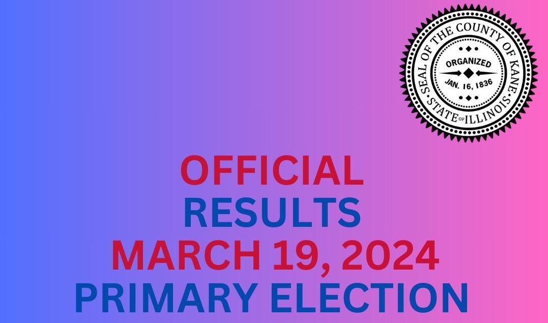 The canvass from the Mar. 19 Primary Election has been certified. You can find the official results at clerk.kanecountyil.gov/Elections/Elec…. More election results available at clerk.kanecountyil.gov/Elections. Thank you to the voters, election judges, and all who helped make this election a success!