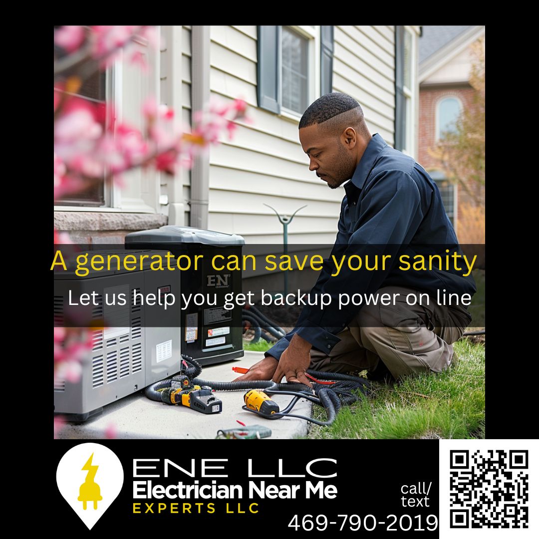 Preparedness is key to peace of mind.  Our electricians can outfit your home with a backup power system that kicks in the moment you need it  #EmergencyPreparedness #ReliablePower #collincounty #dallastx #friscotx #planotx #mckinneytx #prospertx #allentx #allentexas #mckinney