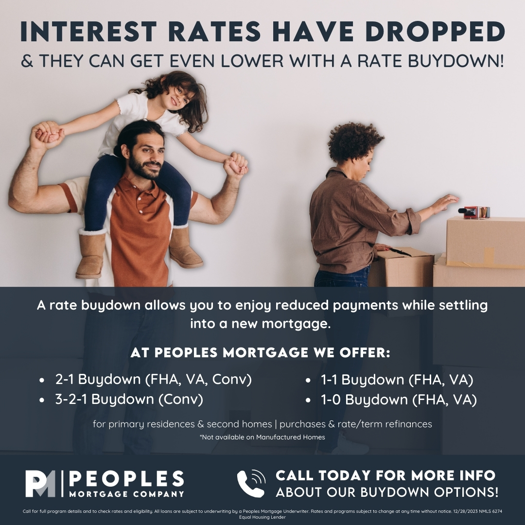 Want to learn more about how a buydown can get you a lower rate, reach out! #peoplesmortgage #allaboutthepeople #buydowns
