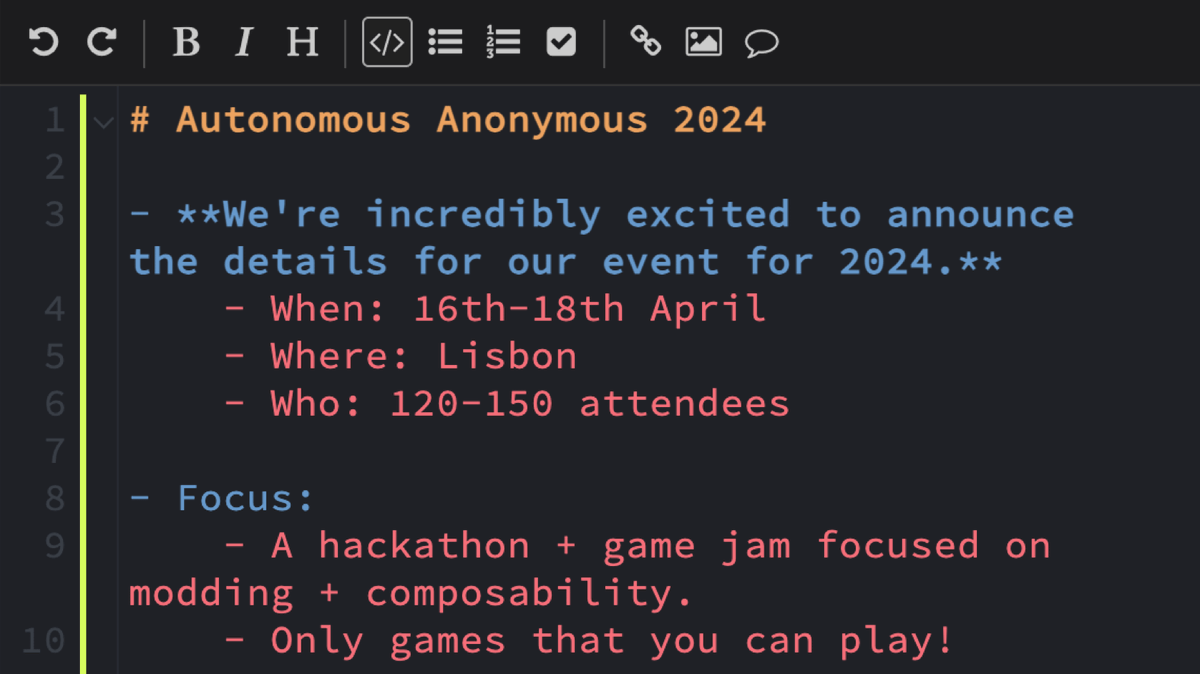In under 2 weeks, the autonomous worlds community is hosting Autonomous Anonymous 2024 (aaworlds.com), a IRL hackathon in Lisbon focused on modding fully onchain games that will be live and playable! Play, hack, build and experiment on top of the games below!…