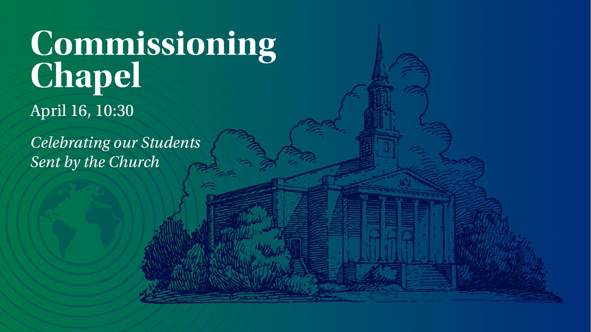 We invite you to celebrate and pray for our students who are being sent out by the church at our annual Commissioning Chapel. 

Join us on April 16th as we recognize these students and alumni who will sent as missionaries and planters to North America and around the globe.