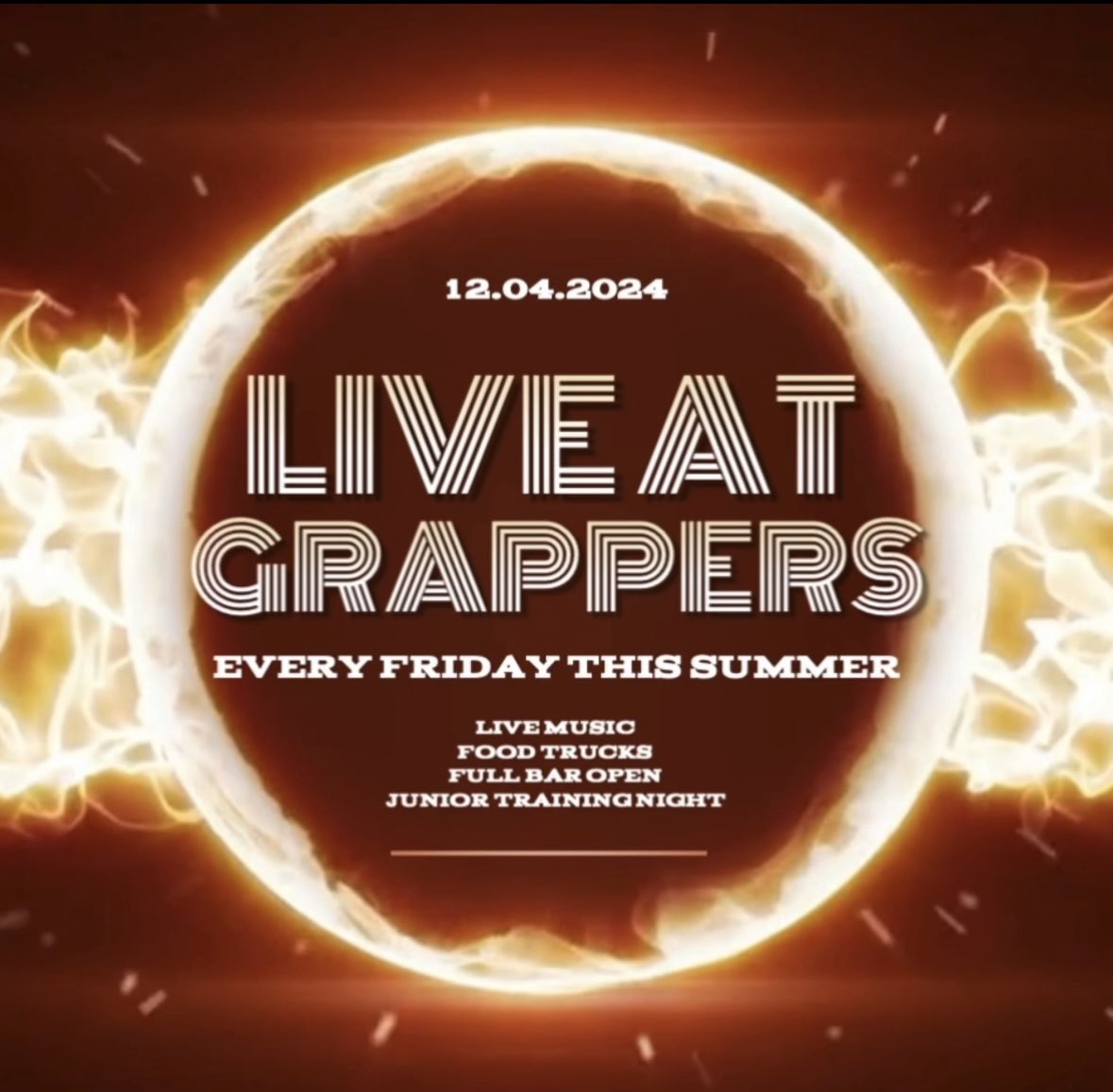 LIVE AT GRAPPERS Coming to you this summer! 🪩 We’re reinventing junior training nights with live music, food trucks and a new outdoor bar. 🍾 Every Friday, starting on the 12th April. #upthegrappers