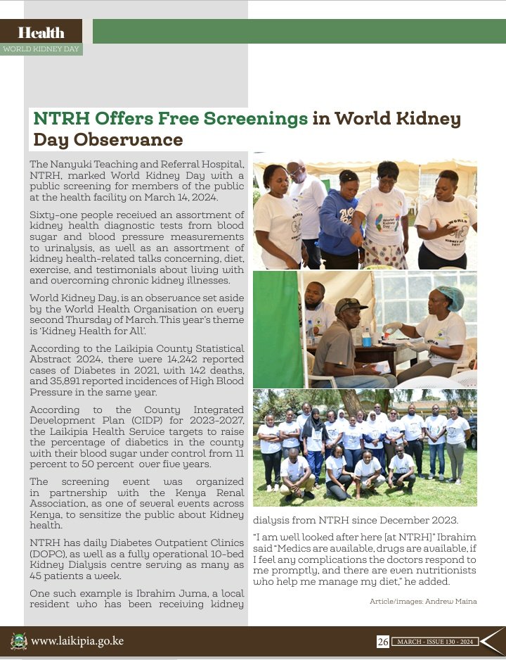 Learn about our new Mother and Child Unit at Nyahururu County Referral Hospital, Household registration to eCHIS, World Kidney Day screenings at @NanyukiH and other development stories in the County monthly newsletter laikipia.go.ke/assets/file/eb…