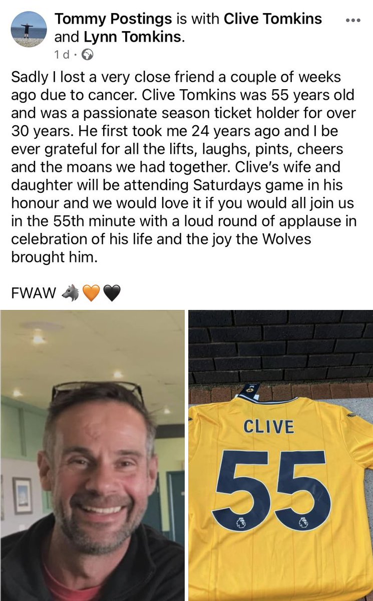 Any RT’s appreciated to help a very good friend of mine in his tribute at the @Wolves v @WestHam game this Saturday 🙏. @MattMurray20 @talkSPORT @Danny_Batth @JonPurdie @RobbieDennison4 @claireno2 @MelEves