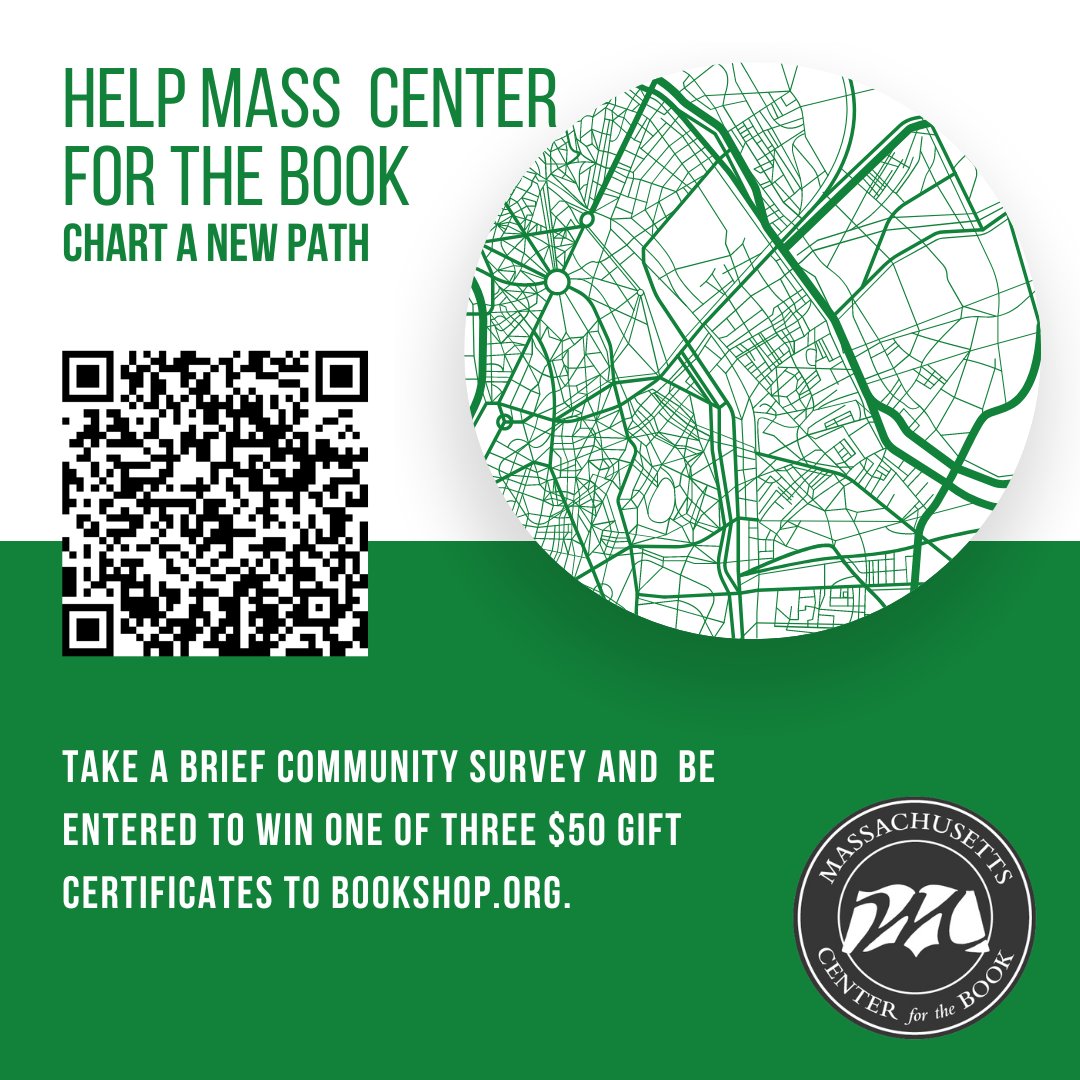 ✨ @MassBook seeks your input! The best part of completing their short survey: they're giving away 3 $50 Bookshop.org gift cards to lucky MA readers! 🔗 Complete the survey at surveymonkey.com/r/MCB_Community #MALibraries #LibrariesInMA #CenterForTheBook #Massachusetts