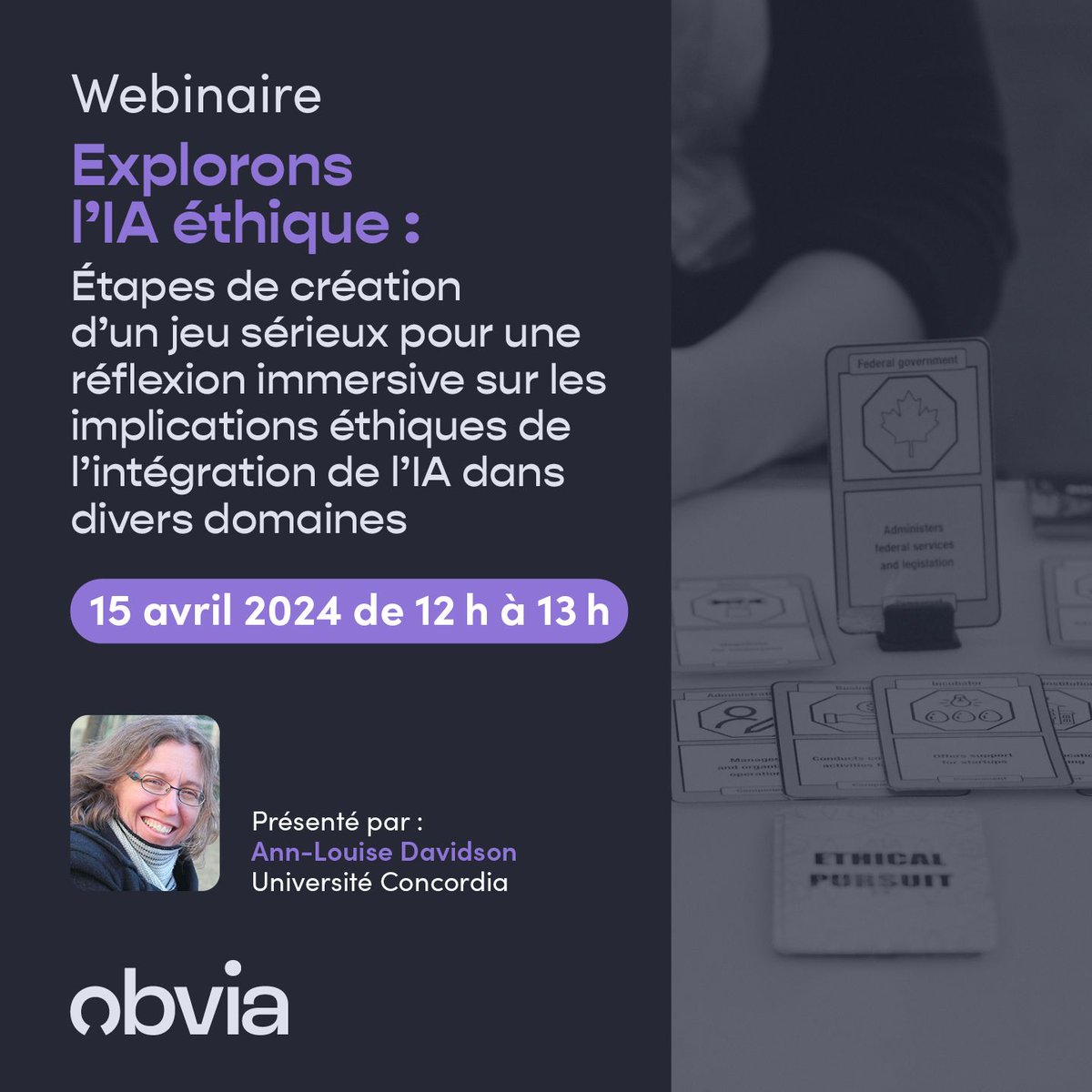 🎓 Rejoignez-nous pour une discussion stimulante sur la conception et le développement de « Quête de l'IA éthique », un jeu sérieux novateur explorant les complexités morales de l'Intelligence Artificielle (IA) dans nos vies. 🔗 Infos et inscriptions: buff.ly/3PS030K