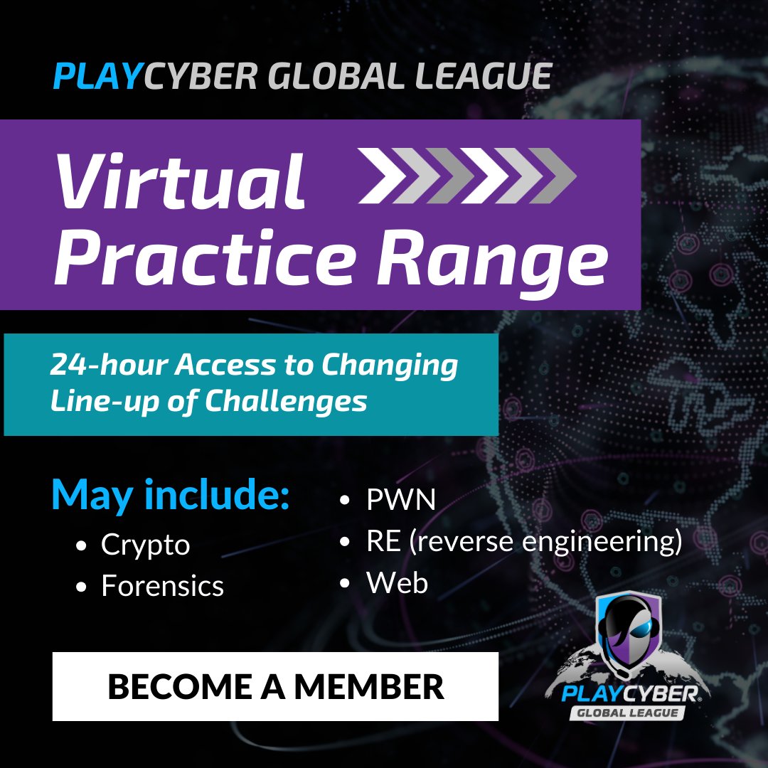 PlayCyberLeague's tweet image. Welcome new PlayCyber Global League members! We&apos;re glad you registered for our signature Women&apos;s League event, @Wicked6Games, and joined our community.

Please check out the virtual practice range to practice #cybergame challenges 24 x 7 x 365. hubs.li/Q02rQ5bx0 #PCGL