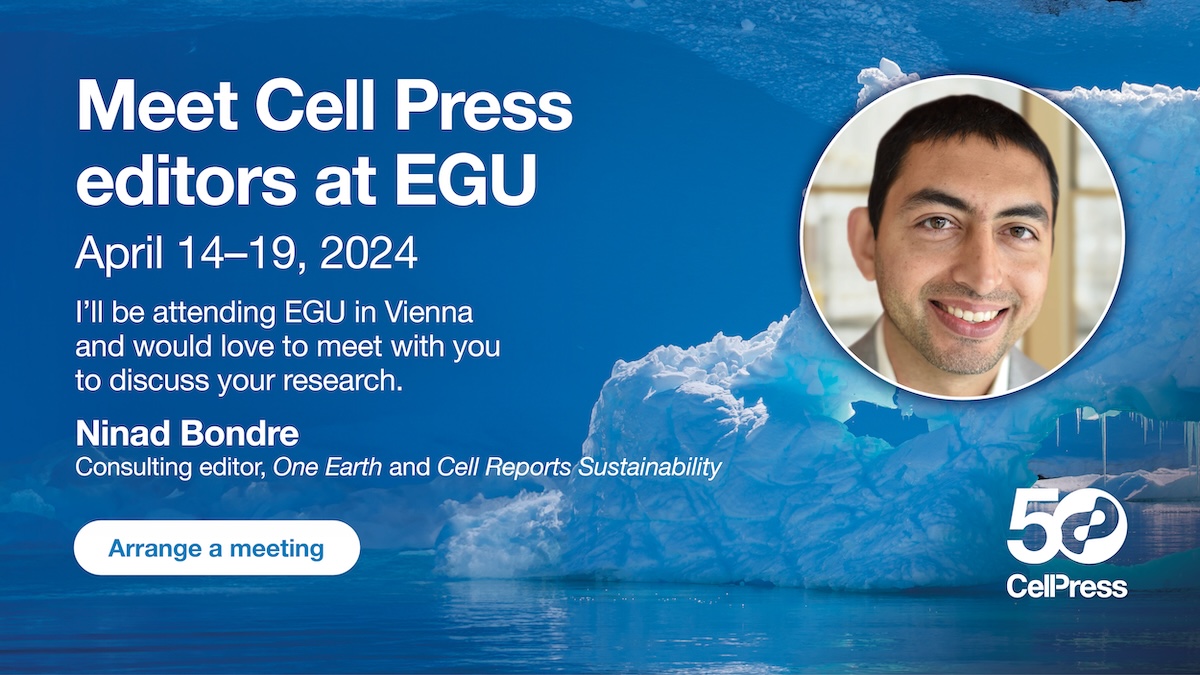 Looking for a home for your #sustainability research paper? Arrange a meeting with @OneEarth_CP & @CellRepSustain consulting editor @Ninad_Bondre at #EGU24 in Vienna to discuss the publishing process: hubs.li/Q02rGxX-0