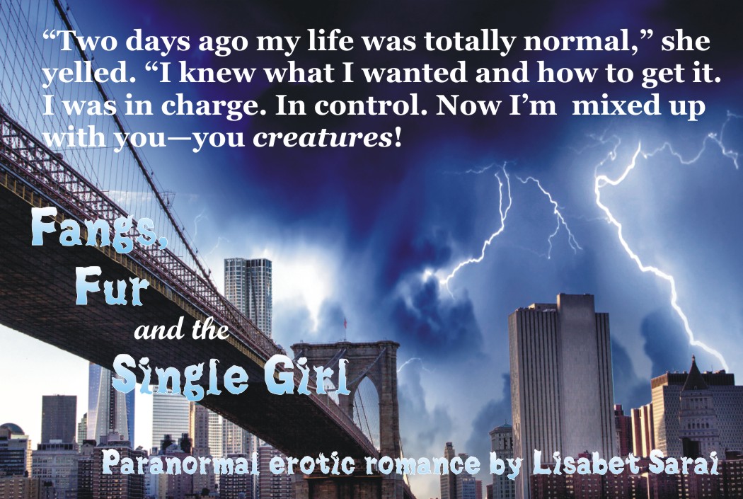 A tragically attractive vampire, a hunky wolf-man and a skeptical but susceptible career gal. What could possibly go wrong? FANGS, FUR AND THE SINGLE GIRL by Lisabet Sarai bit.ly/ParanormalPoly…