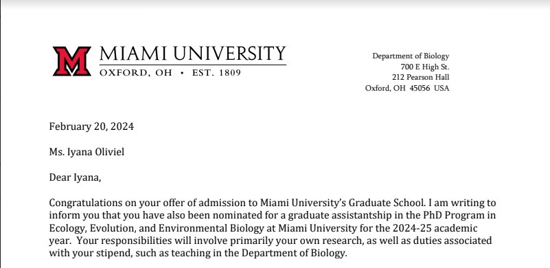 ecoevogirl's tweet photo. I am also pleased to announce that I will be beginning my graduate studies @miamiuniversity this fall in the Saxton Lab 🧫 https://t.co/AtVBm2sjZD